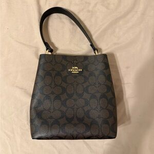 Coach Black and Brown Signature Shoulder Bag